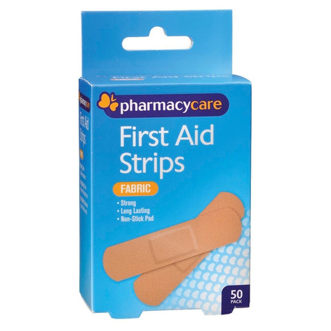 Pharmacy Care First Aid Strip Fabric Standard 50 Pack