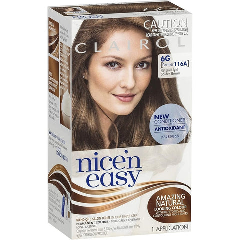 Clairol Nice 'N Easy, 6G Natural Light Golden Brown Hair Colour