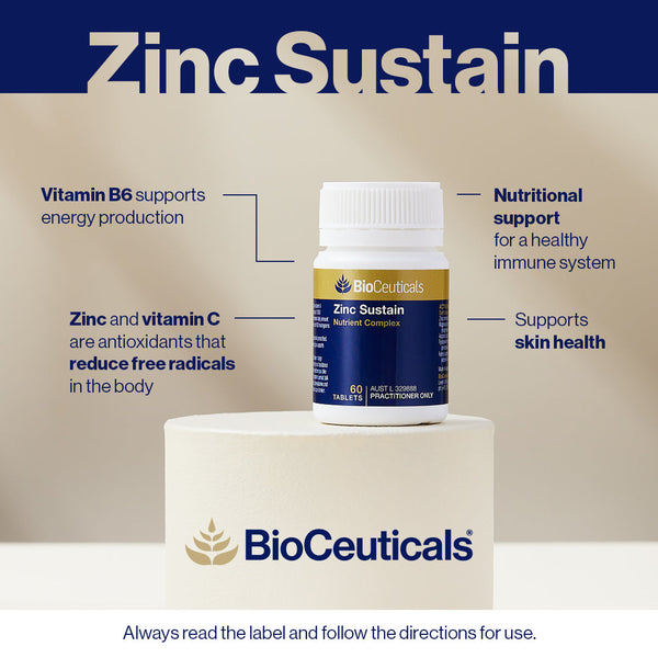 Buy Bioceuticals Zinc Sustain 60 Tablets Online at Cutpricepharmacy