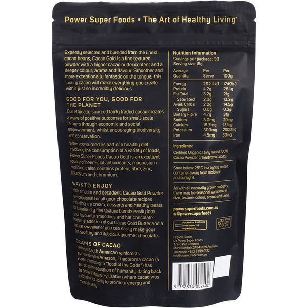 Buy Power Super Foods Cacao Gold Org Cacao Powder 225g Online at