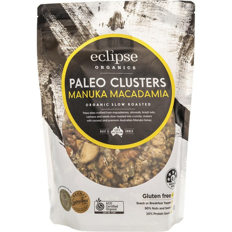 ECLIPSE ORGANICS Organic Paleo Clusters Manuka Macadamia 450g