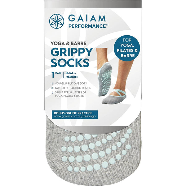 Buy GAIAM Yoga & Barre Grippy Socks Small-Medium 1 Pair Online at  Cutpricepharmacy –  - Cut the price of your  medications!
