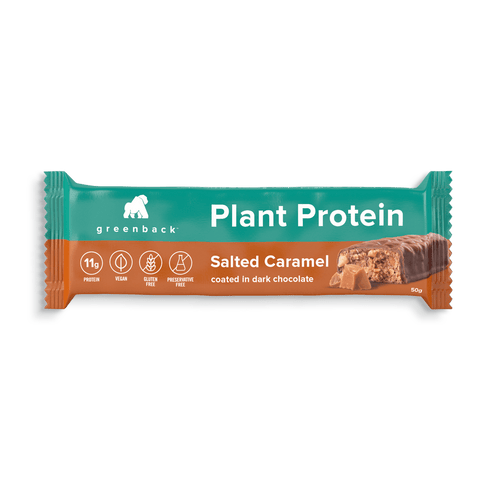 Greenback Plant Protein Salted Caramel Bar 50g (Pack of 12)