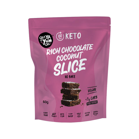 GET YA YUM ON Keto Slice Rich Chocolate Coconut 60g