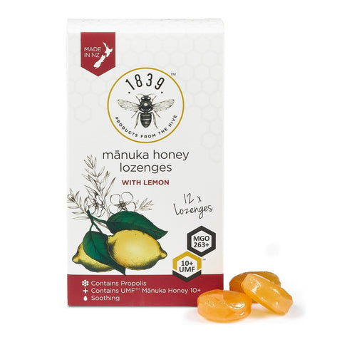1839 Honey UMF 10+ Lemon Lozenges 12Pk