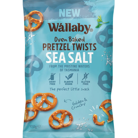 Wallaby Pretzel Twists Sea Salt 100g(Pack of 6)