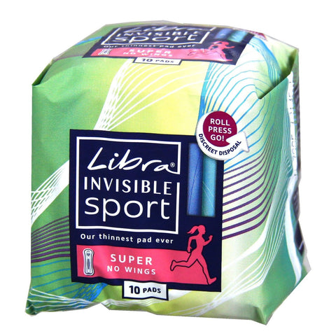 Libra Invisible Sport Super No Wings 10 Pads