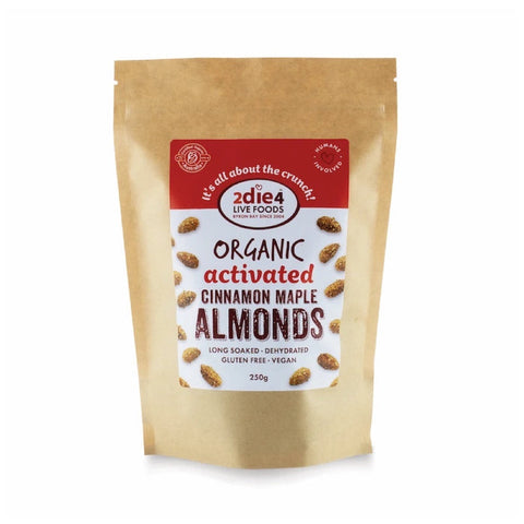 2DIE4 LIVE FOODS Organic Activated Almonds Cinnamon Maple 250g