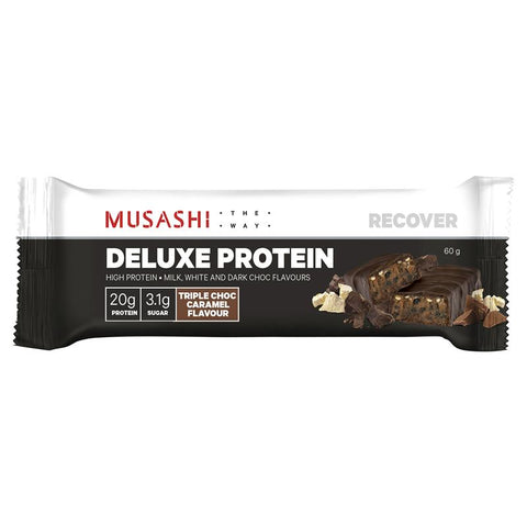 Musashi Deluxe Protein Bar Triple Choc Caramel 60g 12pack