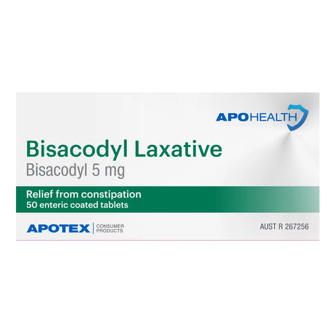 APOHealth Bisacodyl Laxative 5mg 50 Tablets