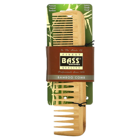 BASS BRUSHES Bamboo Comb Pocket Size - Fine Tooth 1