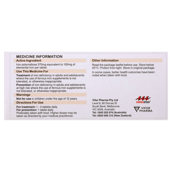 Buy Maltofer Oral Iron 100mg 30 Tablets Online at Cutpricepharmacy