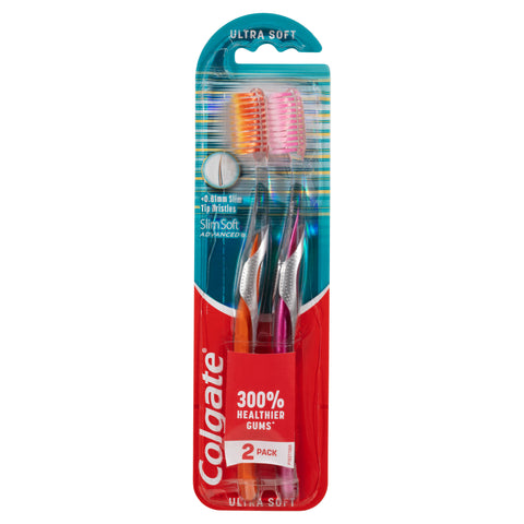 Colgate Slim Soft Advanced Ultra Soft Toothbrush Value 2-Pack