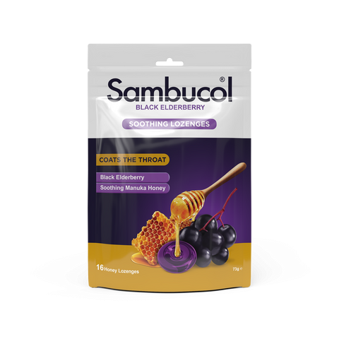 Sambucol Black Elderberry Throat Relief Lozenges 16s