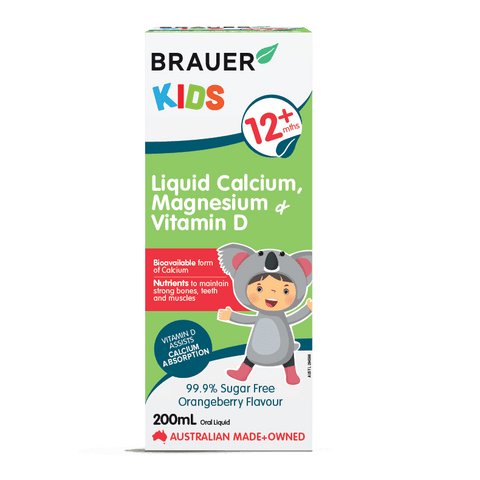Brauer Kids Liquid Calcium, Magnesium & Vitamin D 200ml