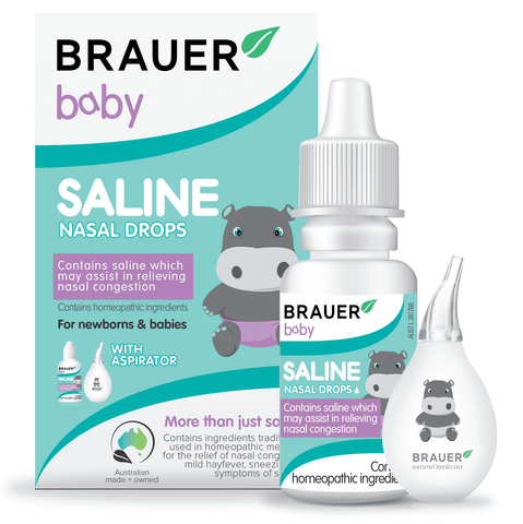 Brauer Baby Saline Nasal Drops+Aspirator 25ml