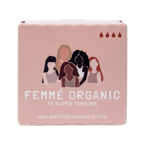 Femme Organic Organic Cotton Tampons Super x 15 Pack