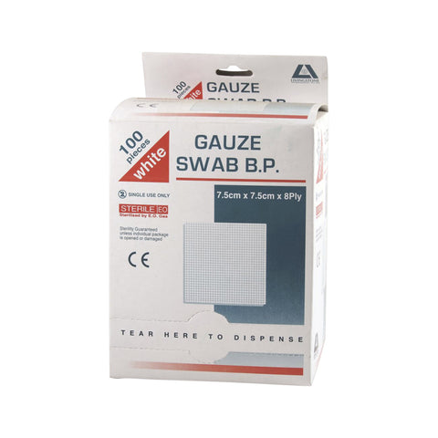 Gauze Swabs Sterile (7.5 x 7.5cm) 8ply x 100 Pack