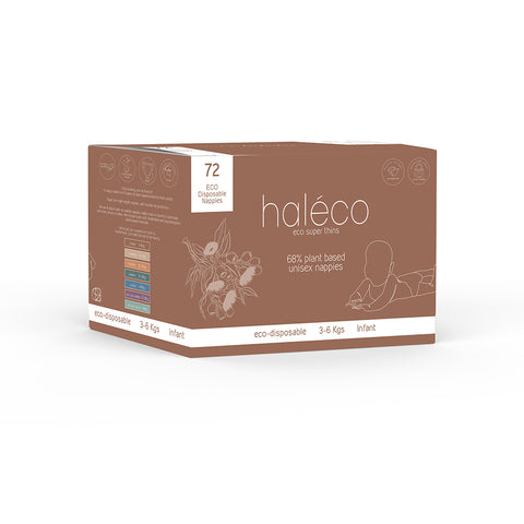 Haleco Infant Nappies (3-6kg) 72 Pk