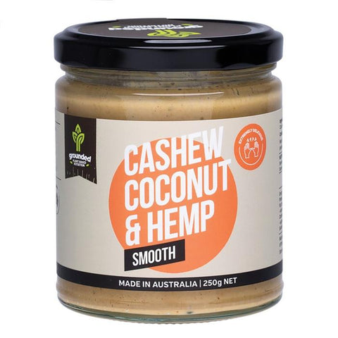ESSENTIAL HEMP GROUNDED Natural Nut Butter Cashew Coconut & Hemp Smooth 250g