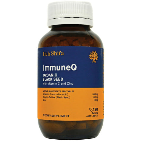 Hab Shifa ImmuneQ Organic Black Seed Tablets With Vitamin C & Zinc 120