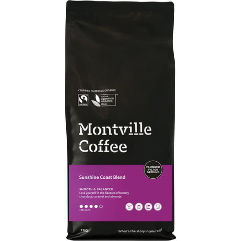 Montville Coffee Coffee Ground Plunger Sunshine Coast Blend 1kg