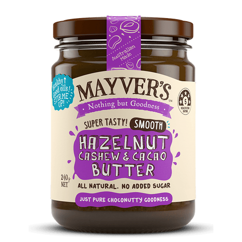 Mayver's Hazelnut Cacao & Cashew Butter 240g (Pack of 6)