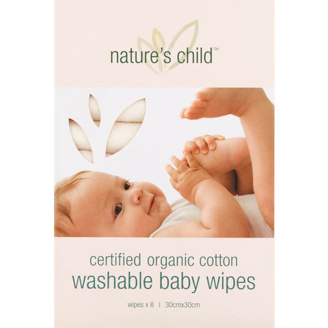 Nature's Child Reusable Baby Wipes Organic 8pk