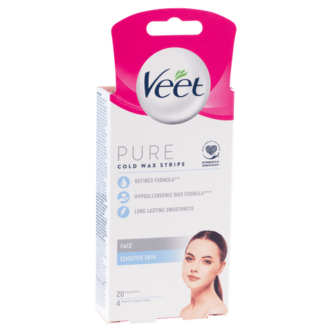 Veet Pure Cold Wax Strips Face 20PK