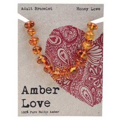 AMBER LOVE Adult's Bracelet 100% Baltic Amber - Honey Love 20cm