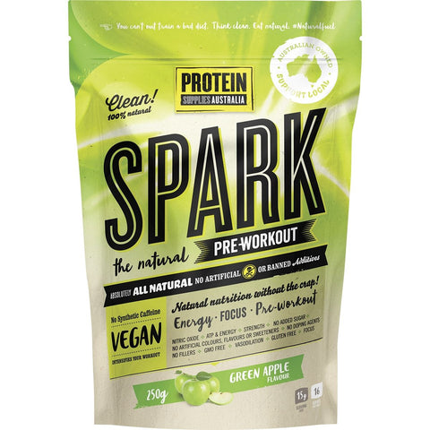 PROTEIN SUPPLIES AUSTRALIA Spark (All Natural Pre-workout) Green Apple 250g