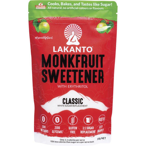 LAKANTO Classic - Monkfruit Sweetener White Sugar Replacement 500g
