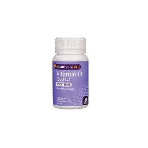 Pharmacy Care Vitamin D 1000IU 60 Capsules (Generic for OSTELIN)