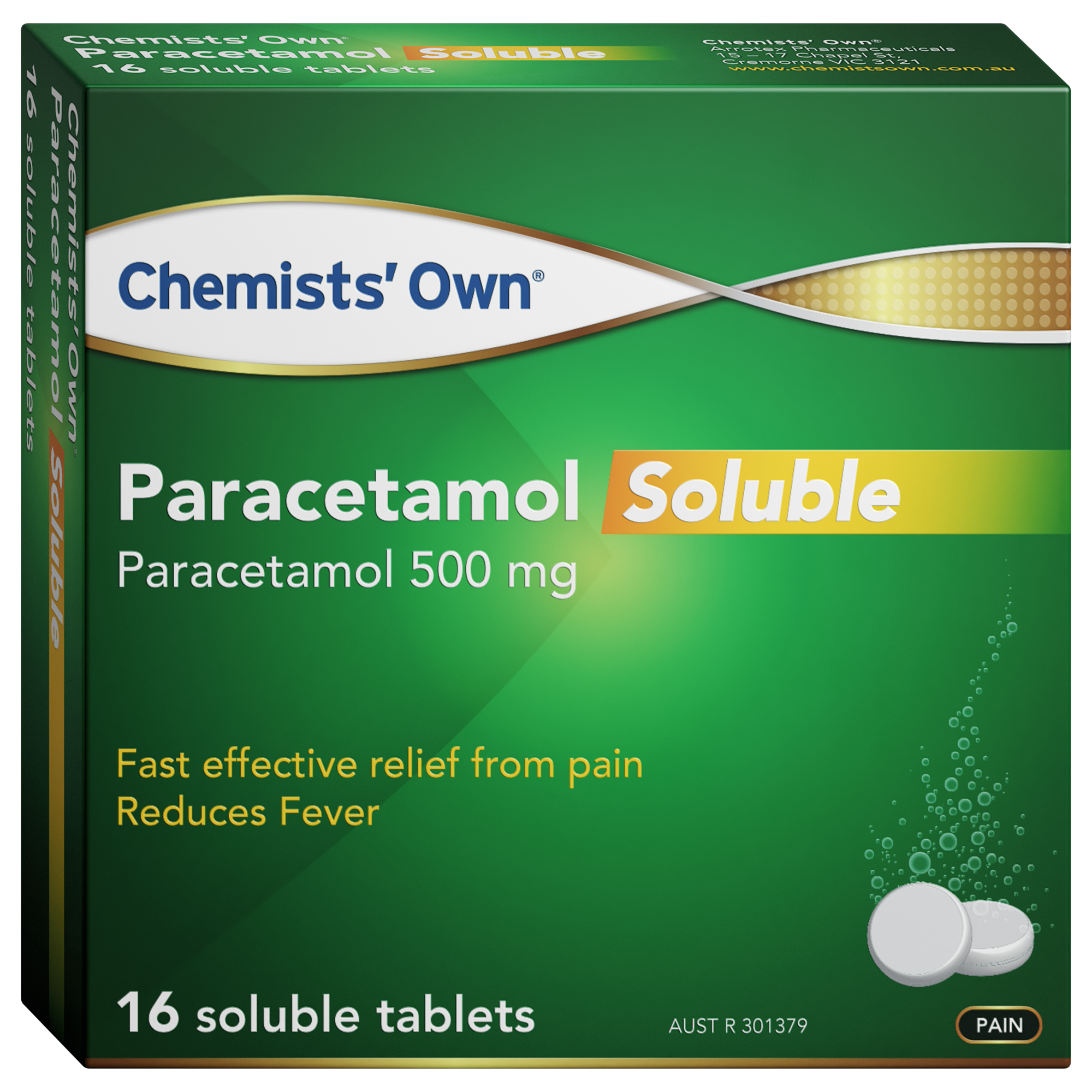 Chemists' Own Paracetamol Soluble 500mg Tab 16 Pack
