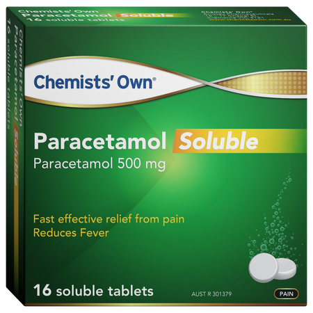 Chemists' Own Paracetamol Soluble 500mg Tab 16 Pack