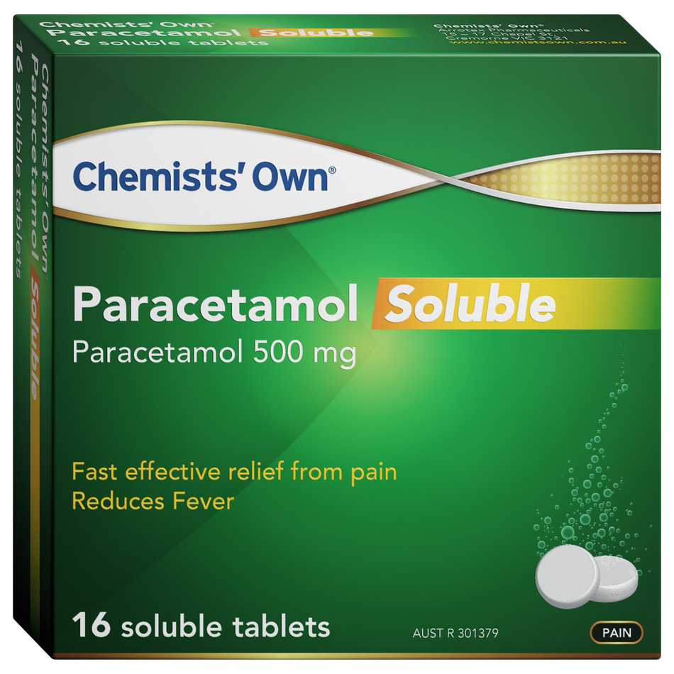 Chemists' Own Paracetamol Soluble 500mg Tab 16 Pack
