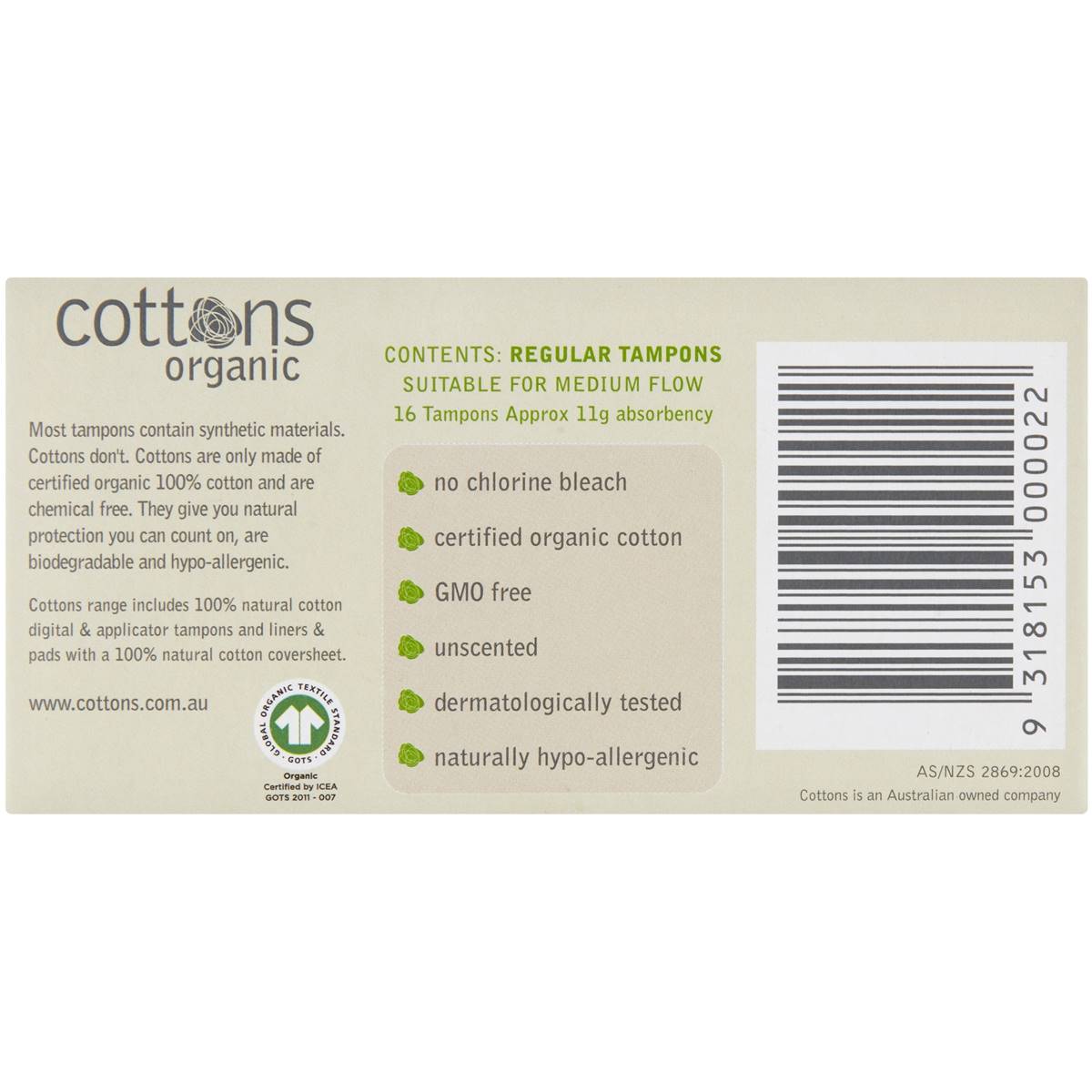 Cottons Tampon Regular 16