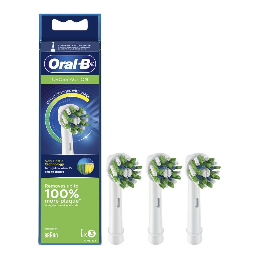Oral B Power Toothbrush Cross Action Refills 3 Pack