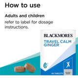 Blackmores Travel Calm Ginger 45 Tablets