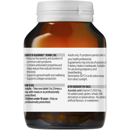 Blackmores Vitamin C 500mg Immune Support Tablets 120