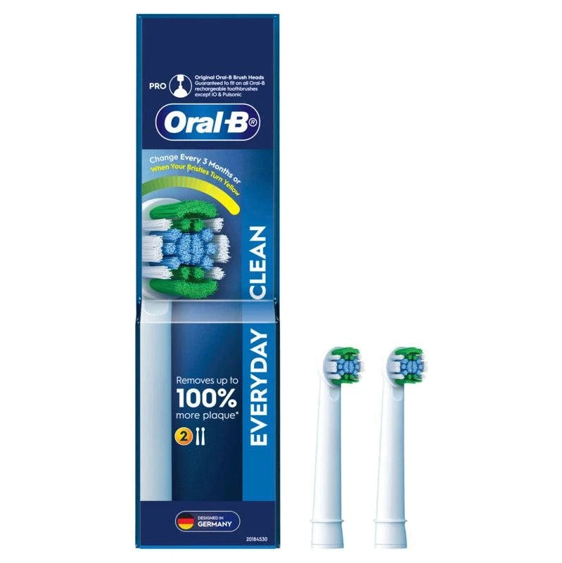 Oral B Everyday Clean Replacement Electric Toothbrush Heads 2 Pack