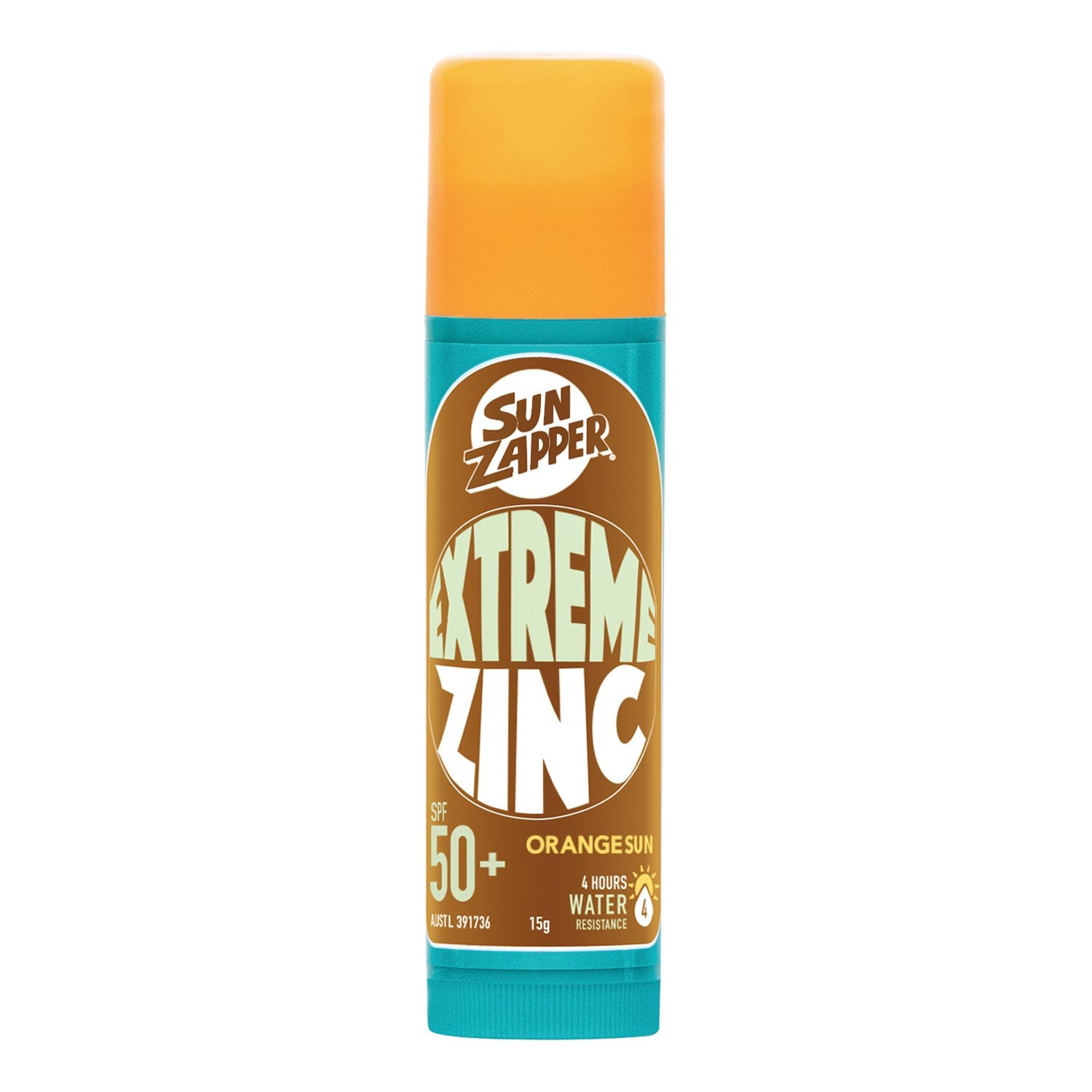 SUN ZAPPER EXTREME ZINC STICK 15G ORANGE SUN