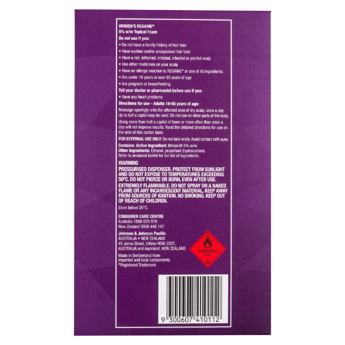 Regaine Women's Once a Day Foam Extra Strength Hair Regrowth Treatment 2 X 60g