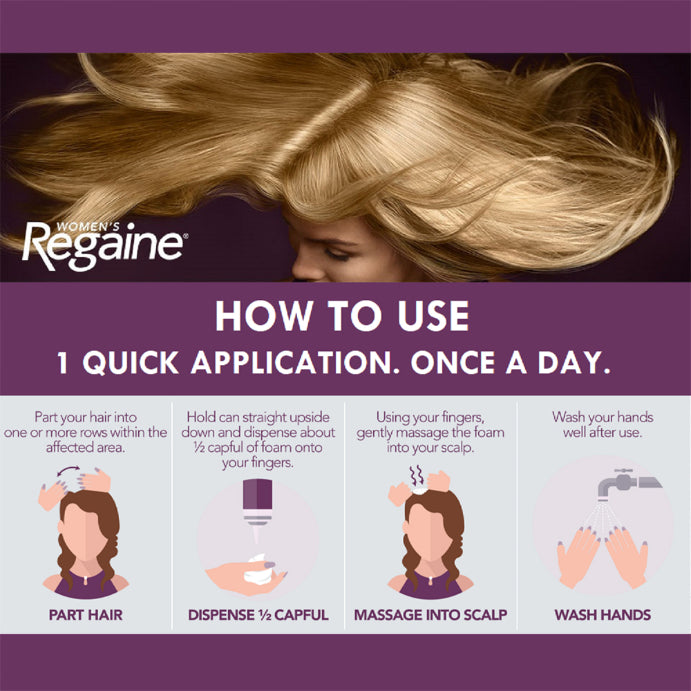 Regaine Women's Once a Day Foam Extra Strength Hair Regrowth Treatment 2 X 60g