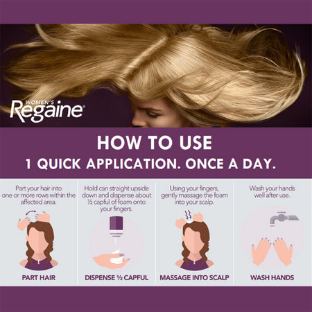 Regaine Women's Once a Day Foam Extra Strength Hair Regrowth Treatment 2 X 60g