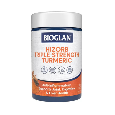 Bioglan Hi-Zorb Triple Strength Turmeric 100 Tablets