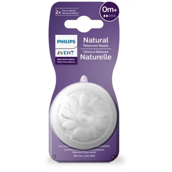 Avent Natural Teat Newborn Flow 0m+ Plus 2 Pack