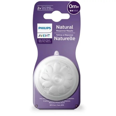 Avent Natural Teat Newborn Flow 0m+ Plus 2 Pack