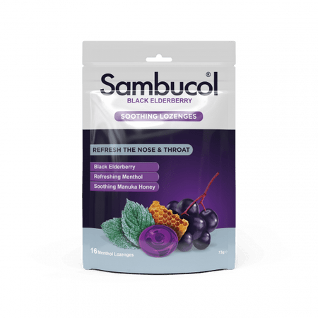 Sambucol Soothing Black Elderberry Menthol Lozenges 16 Lozenges