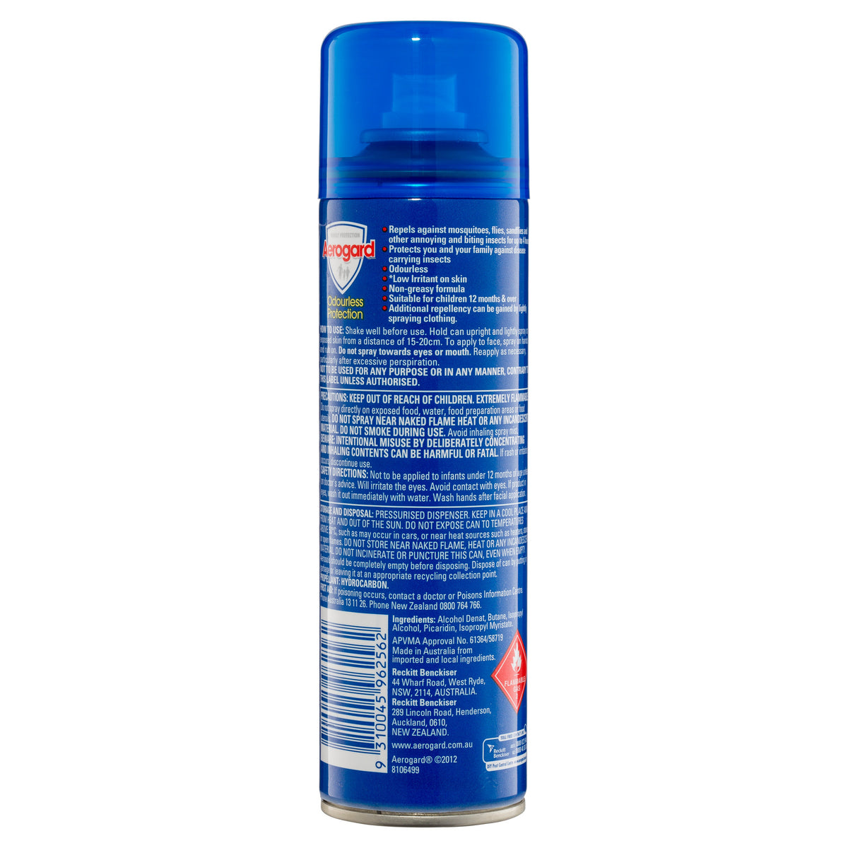 Aerogard Odourless Protection Insect Repellent Aerosol Spray 150g